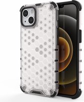 Lunso - Honinggraat Armor Backcover hoes - iPhone 13 - Wit