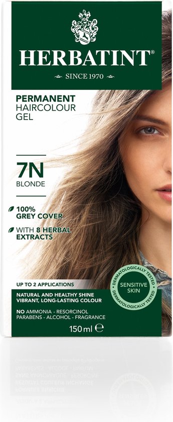 beweeglijkheid Recreatie Contract Herbatint 7N Blond – 100% biologische, permanente vegan haarkleuring – Met  8... | bol.com