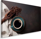 Schilderij - Koffie en Bonen, 5 maten, Premium Print