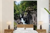 Behang - Fotobehang Soca-rivier in het Nationaal Park Triglav in Slovenië - Breedte 195 cm x hoogte 300 cm