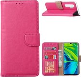 LuxeBass Hoesje geschikt voor Xiaomi Mi Note 10 Lite - Bookcase Roze - portemonnee hoesje - telefoonhoes - gsm hoes - telefoonhoesjes
