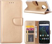 LuxeBass Hoesje geschikt voor Motorola G6 Play / E5 - Bookcase Goud - portemonnee hoesje - telefoonhoes - gsm hoes - telefoonhoesjes