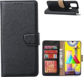 LuxeBass Hoesje geschikt voor Samsung Galaxy M31 - Bookcase Zwart - portemonnee hoesje - telefoonhoes - gsm hoes - telefoonhoesjes