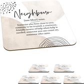 Sous-verres - Bons Voisins - Dictionnaire - Proverbes - 10x10 cm - 6 pcs