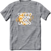 Crypto Moon - T-Shirt Kleding Cadeau | Dames / Heren / Unisex | Bitcoin / Ethereum shirt | Grappig Verjaardag kado | Tshirt Met Print  Prijs - Donker Grijs - Gemaleerd - 3XL