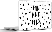 Laptop sticker - 10.1 inch - Harten - 'Mr and Mrs' - Quotes - Spreuken
