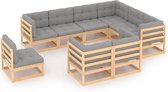 vidaXL 9-delige Loungeset met kussens massief grenenhout