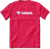 Daimond Hands - Crypto T-Shirt Kleding Cadeau | Dames / Heren / Unisex | Bitcoin / Ethereum shirt | Grappig Verjaardag kado | BTC Tshirt Met Print | - Roze - XL