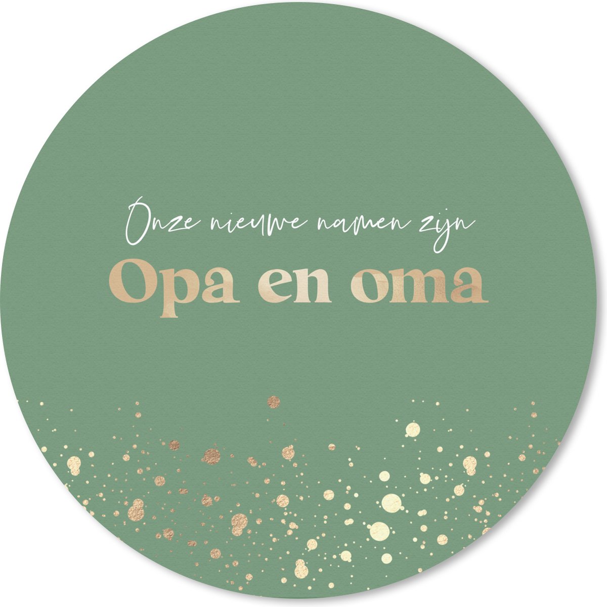 Muismat rond 50x50 cm - Mousepad Groen - 'Onze nieuwe namen zijn opa en oma' - Spreuken - Quotes - Ronde muismatten