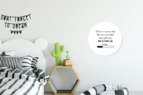 Cercle Mural - Cercle Mural - Annonce Grossesse - Bébé en route - Oncle et Tante - Aluminium - Dibond - ⌀ 30 cm - Intérieur et Extérieur