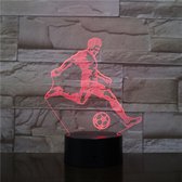 3D Led Lamp Met Gravering - RGB 7 Kleuren - Voetbal