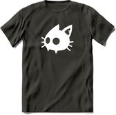 Cat Head - Katten T-Shirt Kleding Cadeau | Dames - Heren - Unisex | Kat / Dieren shirt | Grappig Verjaardag kado | Tshirt Met Print | - Donker Grijs - XL