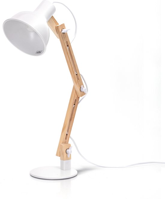Aigostar 13AS9 - Lampe de bureau avec pied en bois - Réglable en hauteur et  inclinable... | bol.com