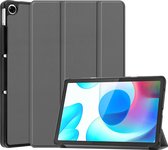 Case2go - Tablet Hoes geschikt voor Realme Pad - 10.4 inch - Tri-Fold Book Case - Auto Wake functie - Grijs