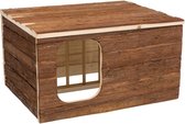 Trixie natural living knaagdierhuis hilke met hooiruif (40X32X23 CM)