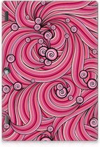 Cover Lenovo Tab 10 | Tab 2 A10-30 TPU Siliconen Hoes Swirl Pink met transparant zijkanten
