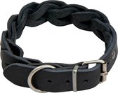 Animal Boulevard Hondenhalsband country leer gevlochten Zwart- 25mmx36-43 cmZwart- 25mmx36-43 cm