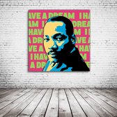 Martin Luther King Pop Art Poster in lijst - 90 x 90 cm en 2 cm dik - Fotopapier Mat 180 gr Framed - Popart Wanddecoratie inclusief lijst