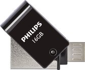 Philips 2-in-1OTG 16GB microUSB + USB 2.0 | Smartphone, Tablets, Zwart