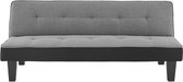 CELIA Contemporary 3-zits Clic-Clac gestoffeerde bank - Grijze stof en zwarte imitatie - L 168 x D 73 x H 71 cm