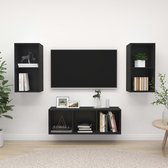 Decoways - 3-delige Tv-meubelset spaanplaat zwart