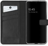 Samsung Galaxy S21 Hoesje met Pasjeshouder - Selencia Echt Lederen Booktype - Zwart