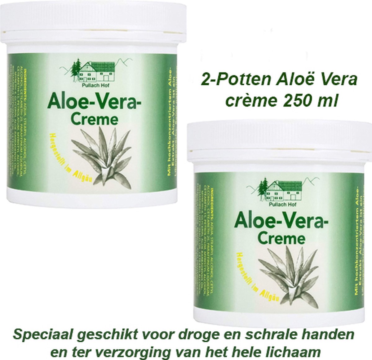 Pullach Hof - 2 Potten - Aloë Vera Crème - 250 ml - Dag en Nacht Crème