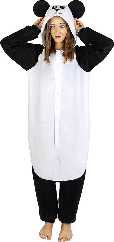 FUNIDELIA Panda Kostuum - Panda Onesie voor Volwassenen - Maat: L-XL