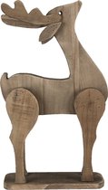 Decoratie Figuur Rendier 27*9*47 cm Bruin Hout Kerstfiguren Kerstversiering