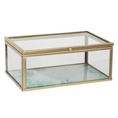 Glazen Sieradendoos 14*8*6 cm Transparant Glas Rechthoek Juwelendoos Sieradenbox Sieradenkist