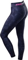 Womens Strong Floral Full Length Leggings Black (MPLPNT514) L