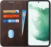 Samsung Galaxy S22 Plus Hoesje Book Case Kunstleer Cover Bruin