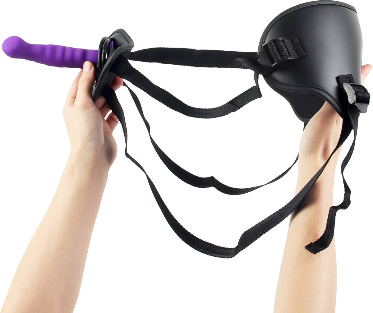 Banoch | Strap on harnas voor dildo's - verstelbaar in lengte - zacht neopreen om de heupen - universeel door 3 verschillende ringen voorbinddildo — afbeelding 4
