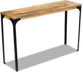 Wandtafel massief mangohout en stalen frame, afm. 120x35x76cm, sidetable