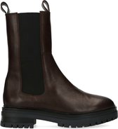 Manfield - Dames - Donkerbruine chelsea boots - Maat 42