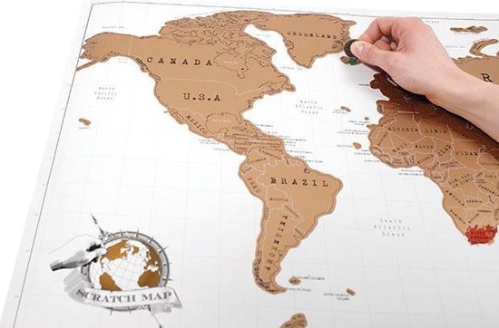 Wereld kraskaart - scratch map - wereldkaart krassen - kras waar je bent  geweest - 88... | bol.com