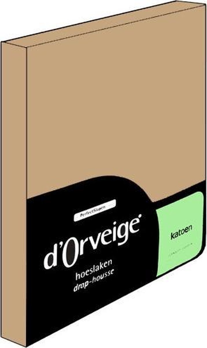 D'Orveige Hoeslaken Katoen - Tweepersoons - 140x200 cm - Zand