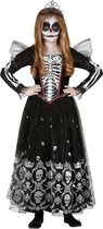 Zwart/witte skelet verkleedjurk met tule voor meisjes - Halloweenoutfits voor meisjes - Geraamte/botten print 5-6 jaar (110-116)