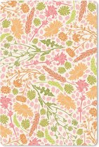 Muismat Zomerweide patroon - Bloemenpatroon oranje en roze muismat rubber - 40x60 cm - Muismat met foto