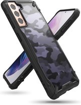 Ringke Fusion Design Backcase hoesje Samsung S21 Plus Zwart Camo