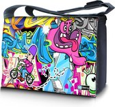 Messengertas / laptoptas 17,3 inch hiphop cartoon - Sleevy - laptoptas - schooltas