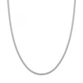 Ketting basic plat - Volwassenen - Zilver - Stainless steel (verkleurt niet) - Verlengkettinkje