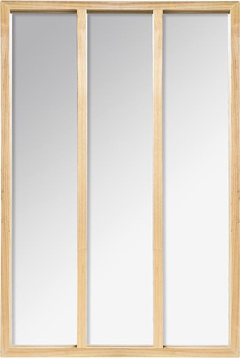 Muurspiegel Rechthoek 3 kolommen H116 cm - Verre|Fer|Hout|Paulownia - SILUMEN