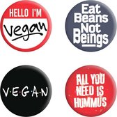 Grindstore Badge/button Hello I'm Vegan Set van 4 Multicolours