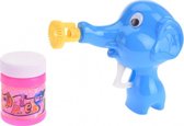 bellenblaas pistool olifant 11cm blauw