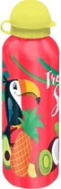 drinkfles Tropical Style junior 500 ml aluminium rood