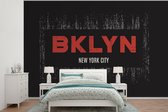 Behang - Fotobehang New York - Brooklyn - Zwart - Breedte 525 cm x hoogte 350 cm