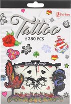 tattoo stickerboekje +280 stuks grijs