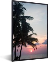 Cadre photo avec affiche - Palmier - Tropical - Coucher de soleil - 80x120 cm - Cadre pour affiche
