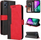 Zakelijke stiksels-kleur horizontale flip PU lederen tas met houder & kaartsleuven & fotolijst voor Infinix Smart 5 / Hot 10 Lite / X657 (rood)